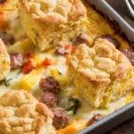 Breakfast casserole with biscuits