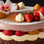 Mousse cake, sponge cake base