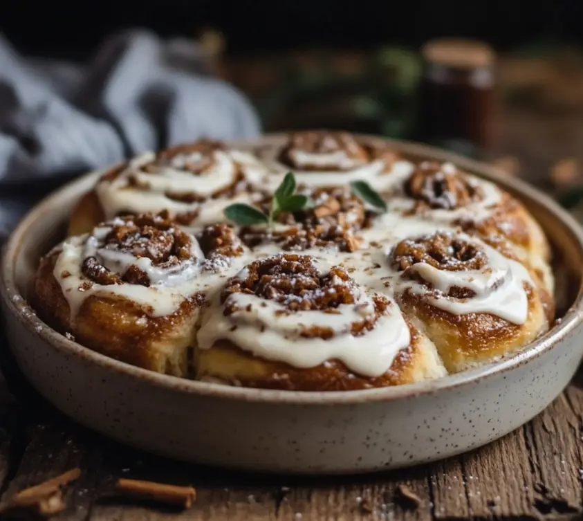 Cinnamon rolls made with heavy cream substitution.