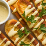 Crispy garlic bread in an air fryer