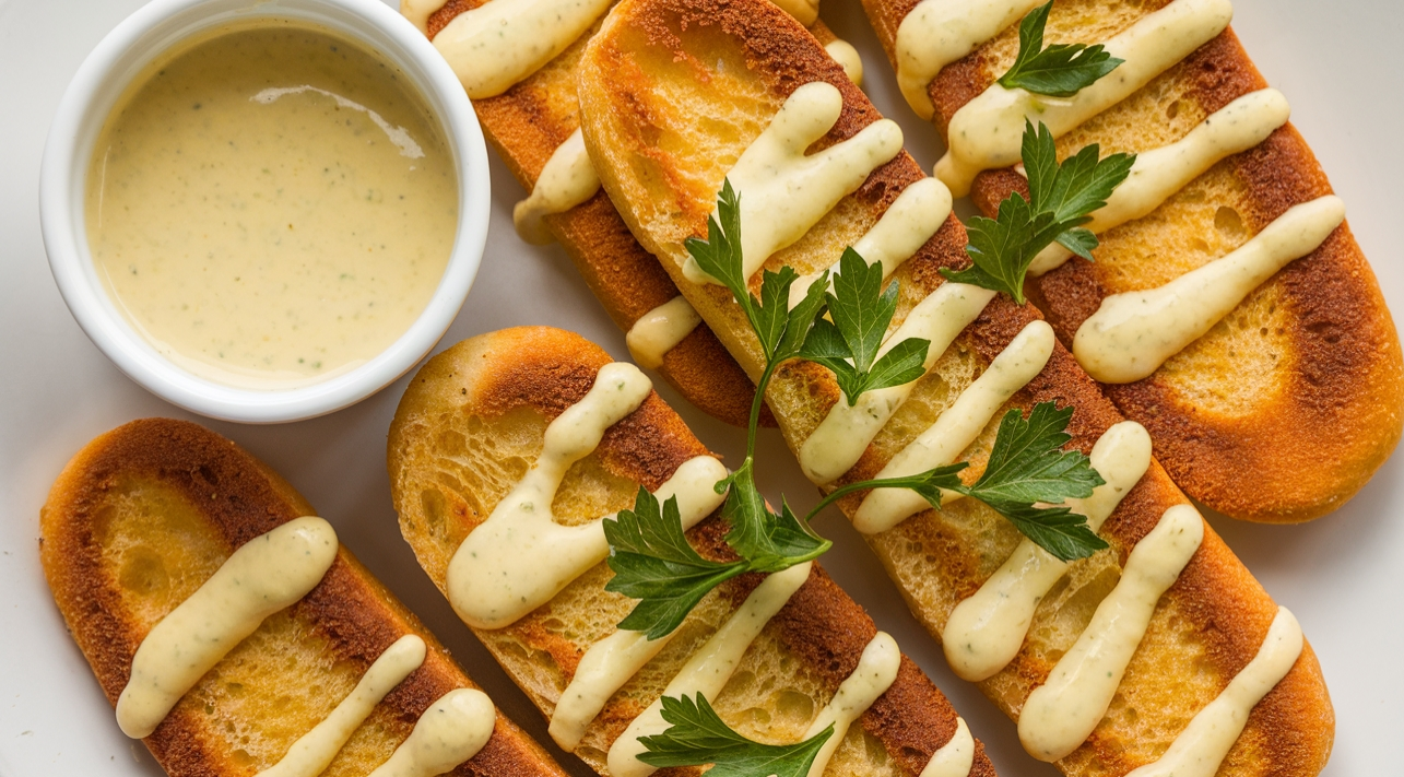 Crispy garlic bread in an air fryer