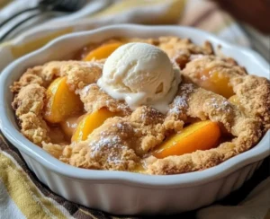 Peach cobbler using cake mix