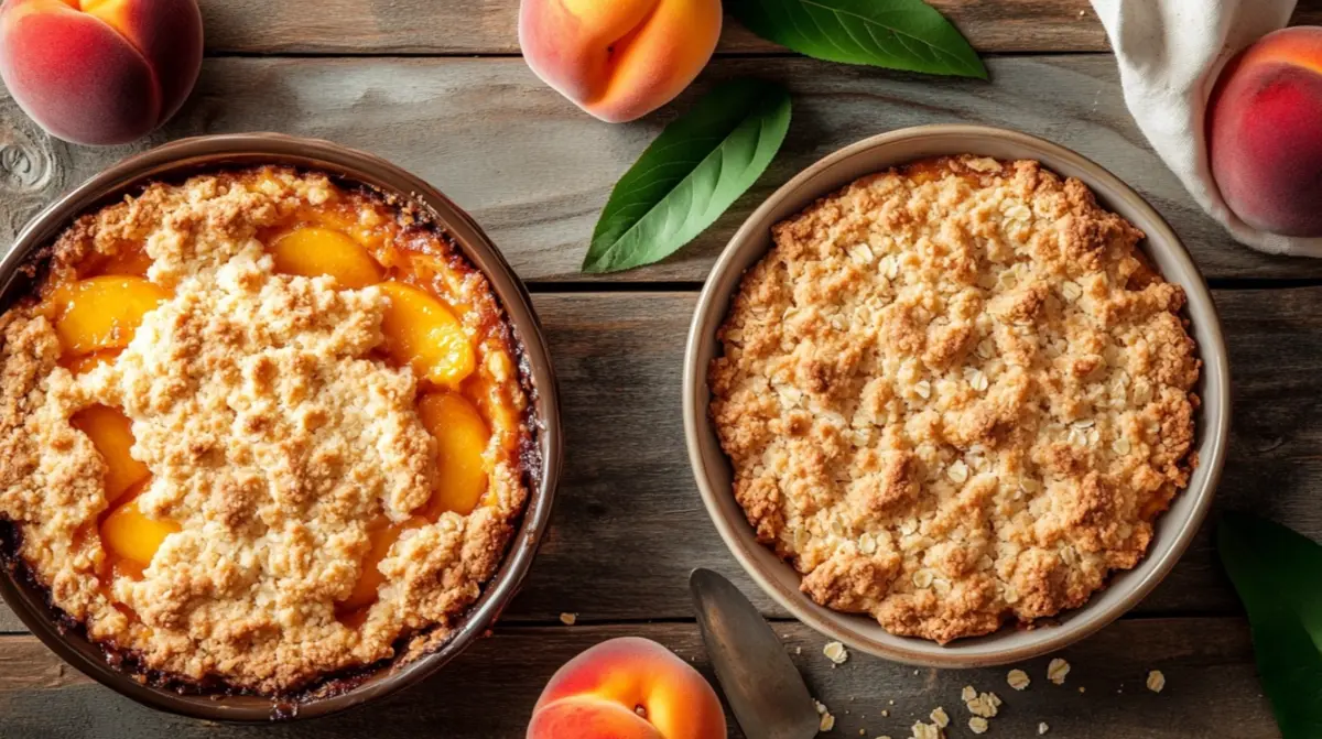 Difference between peach cobbler and crumble