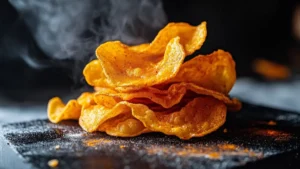 A bowl filled with various types of spicy chips.