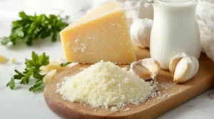 What is garlic Parmesan sauce made of?