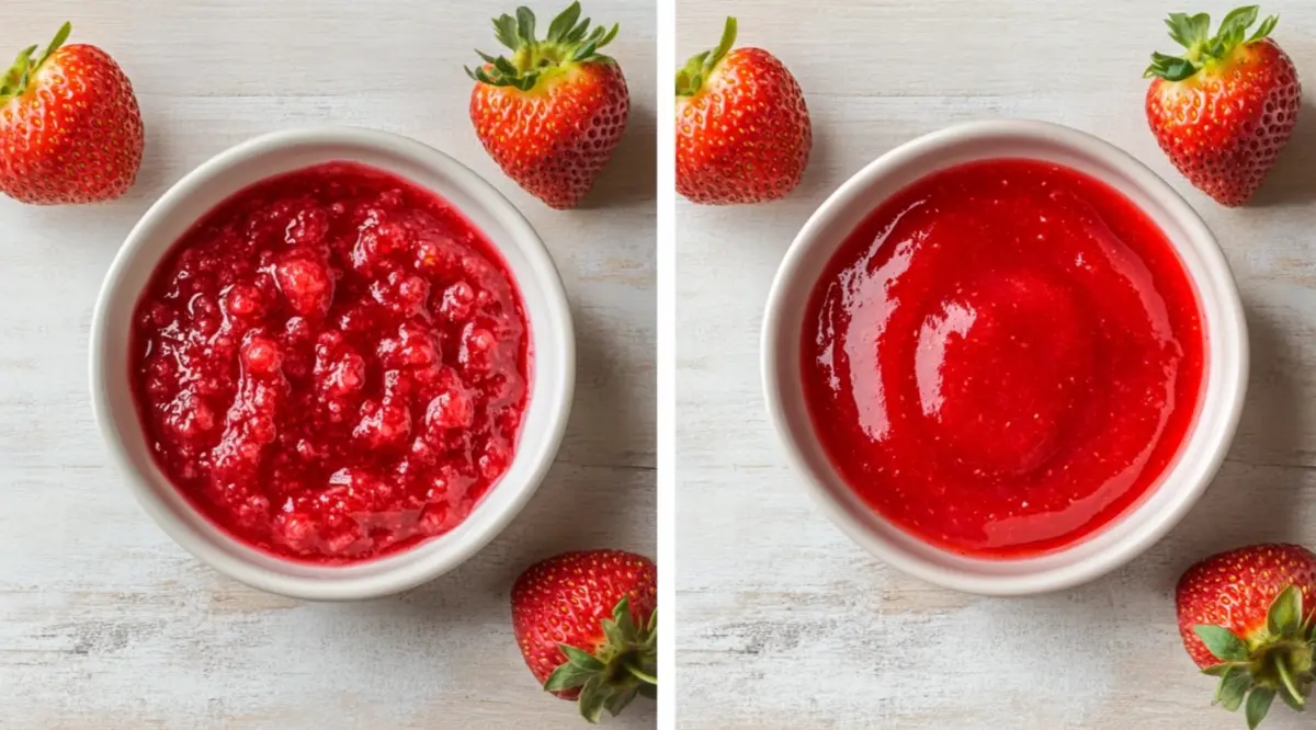 strawberry jam and strawberry puree